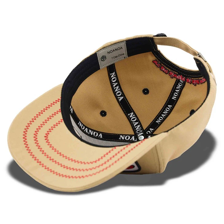 Casual Style Woven Label Patch Khaki Baseball Cap