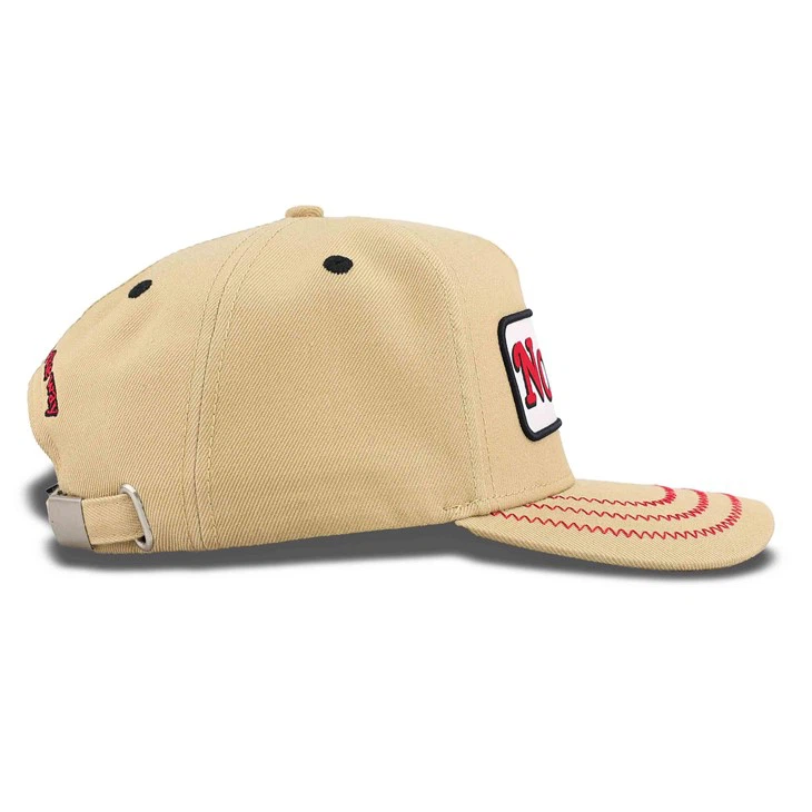 Casual Style Woven Label Patch Khaki Baseball Cap