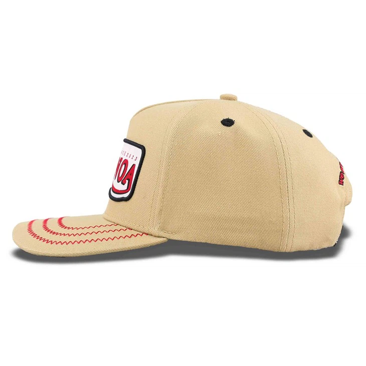 Casual Style Woven Label Patch Khaki Baseball Cap
