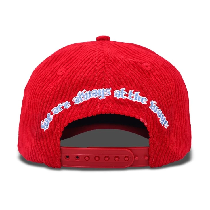Red Casual Style Corduroy Baseball Cap