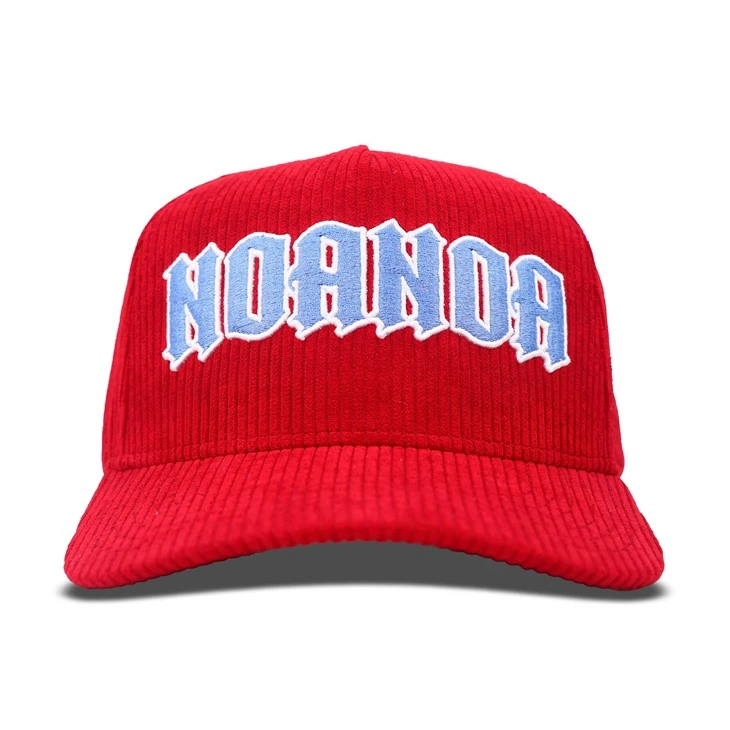Red Casual Style Corduroy Baseball Cap