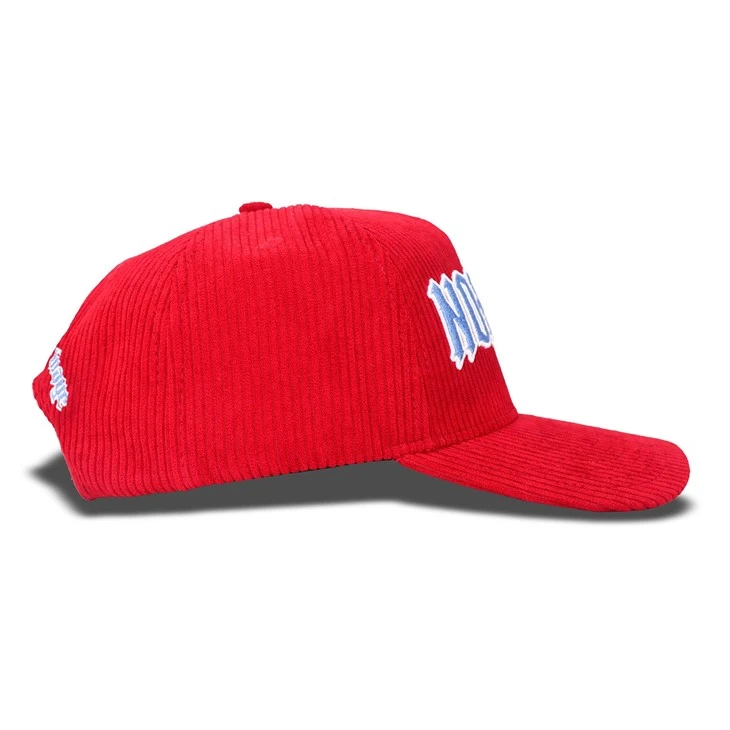 Red Casual Style Corduroy Baseball Cap